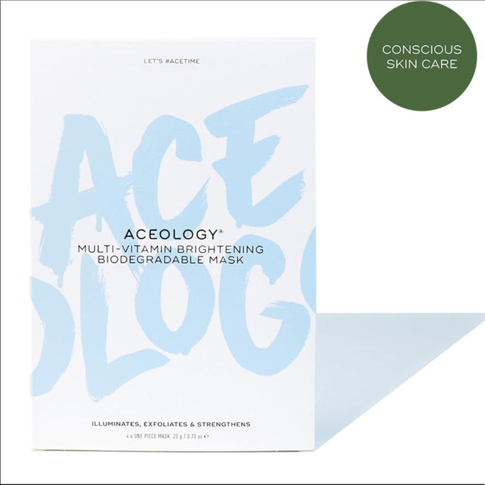 🔥 4/$20 Aceology MULTI-VITAMIN BRIGHTENING BIODEGRADABLE MASK..!